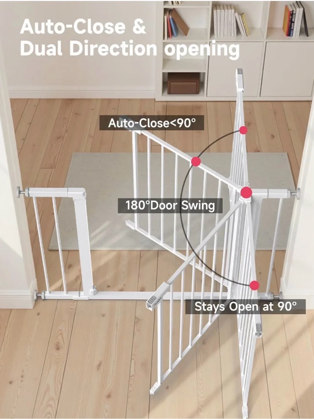 PLZOIT Extra Wide Baby Gate for Stairs, 30'' Tall 29.5-4